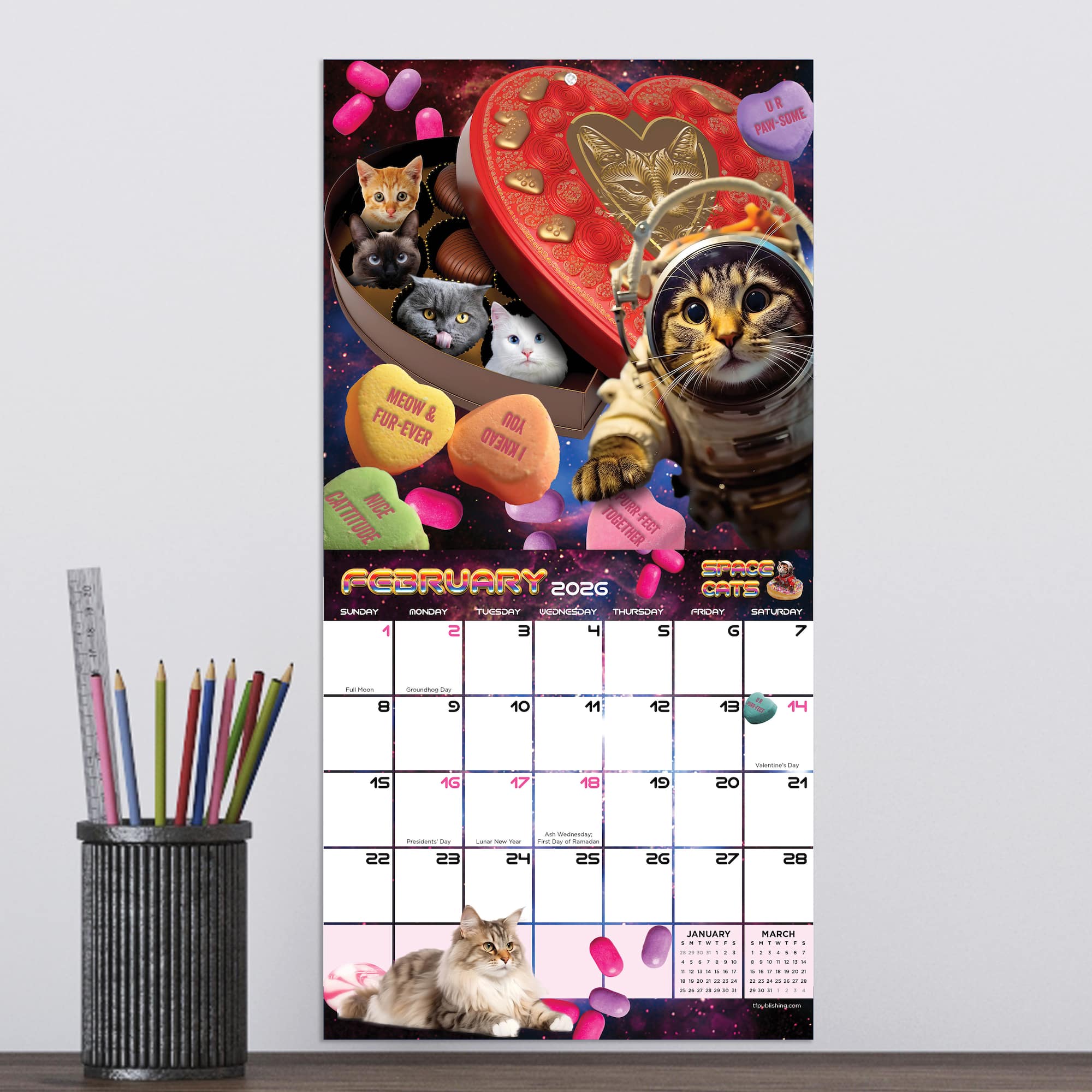 2026 Space Cats Mini Calendar